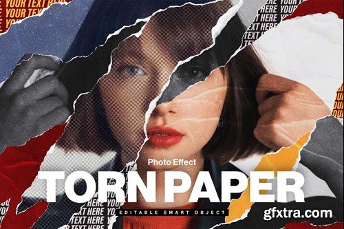 Torn Paper Photo Effect Template 7L8TE2H