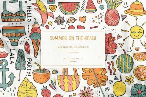 Deeezy - Summer On The Beach Vector Illustrations