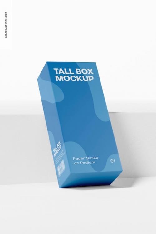 Tall Box Mockup, Leaned