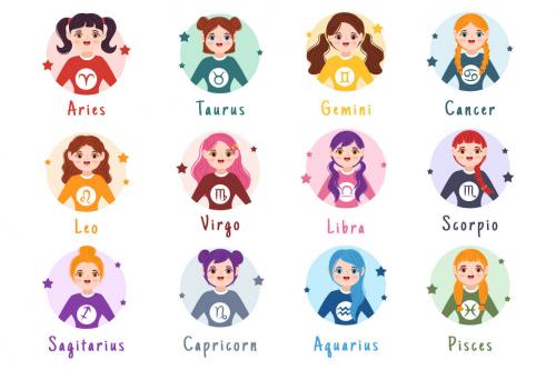 Deeezy - 11 Zodiac Wheel Astrological Sign Illustration