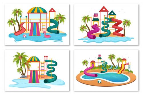 Deeezy - 15 Water Park Cartoon Illustration