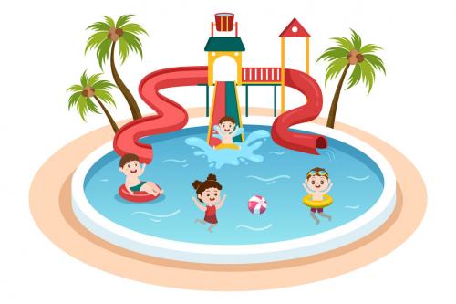 Deeezy - 15 Water Park Cartoon Illustration