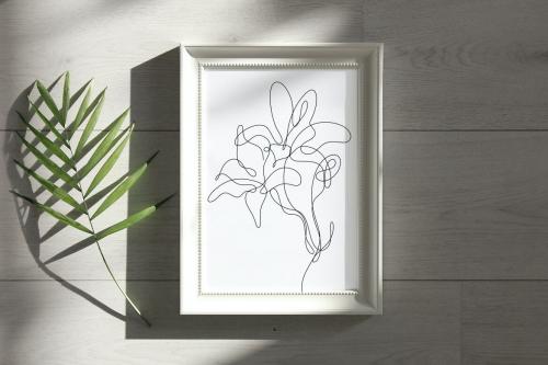 Deeezy - Abstract Flower Lily one line art drawing singulart aesthetic minimalist vector