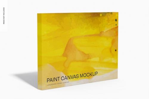 Landscape Frame Canvas Mockup, Left View