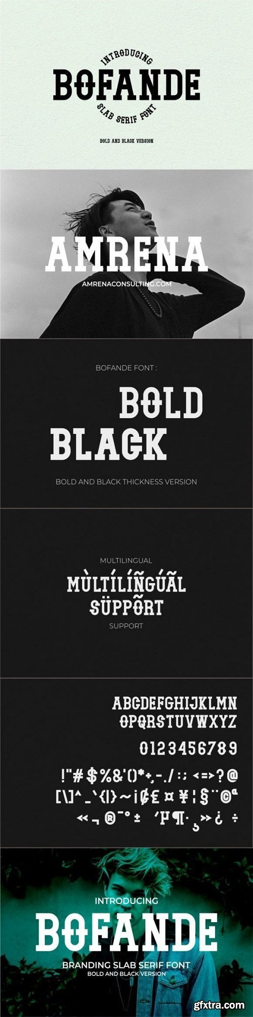 Bofande slab serif font