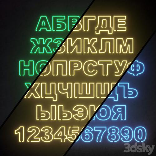 Light modules. Set 81. Neon Alphabet