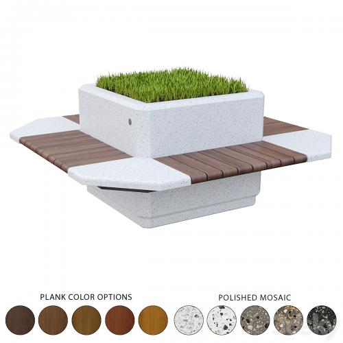 Square planter bench 227