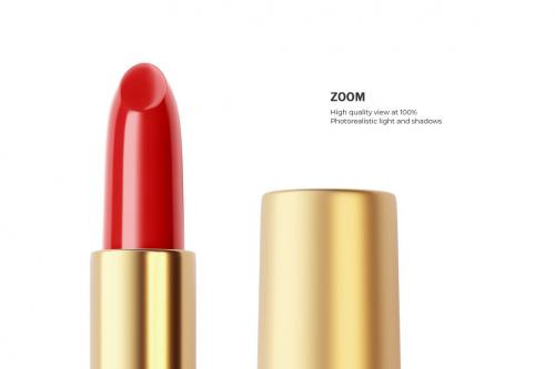 Deeezy - Gold Round Lipstick - Cosmetic PSD Mockup