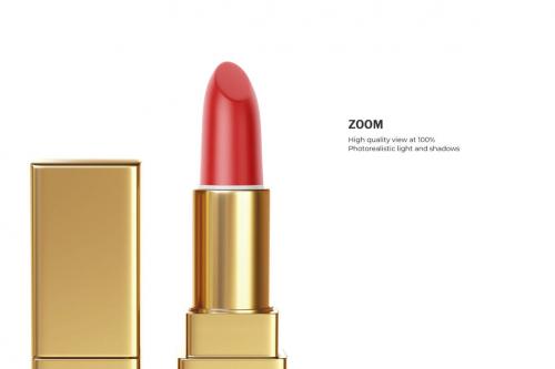 Deeezy - Gold Square Lipstick - Cosmetic PSD Mockup