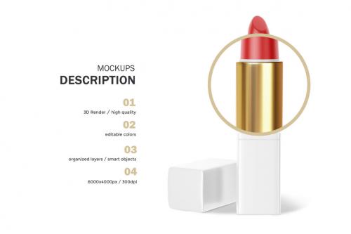 Deeezy - Plastic Square Lipstick - Cosmetic PSD Mockup