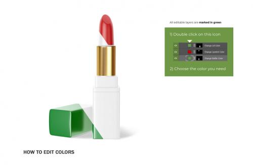 Deeezy - Plastic Square Lipstick - Cosmetic PSD Mockup