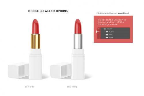 Deeezy - Plastic Square Lipstick - Cosmetic PSD Mockup