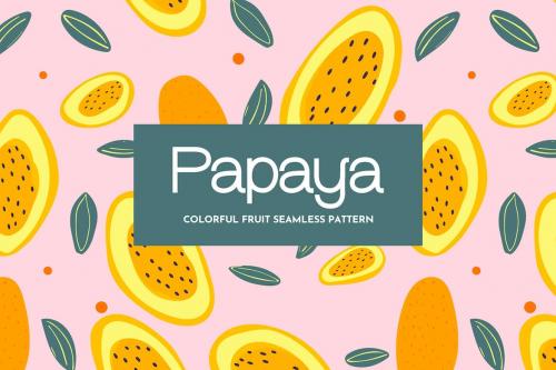 Papaya Fruit Seamless Pattern