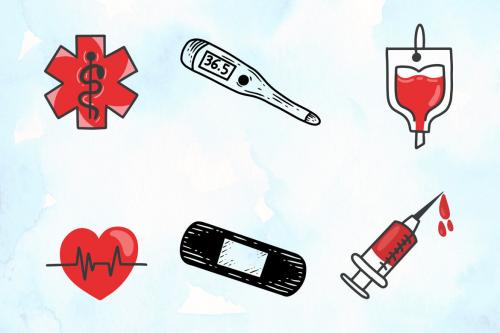 Deeezy - 36 FREE Medical Doodle Clipart Set