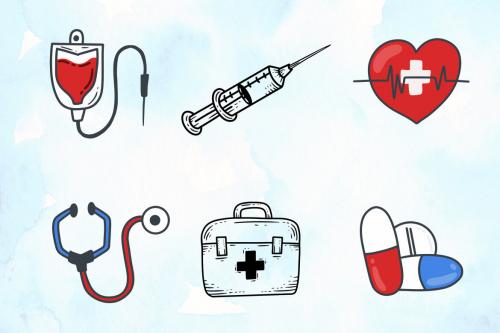 Deeezy - 36 FREE Medical Doodle Clipart Set