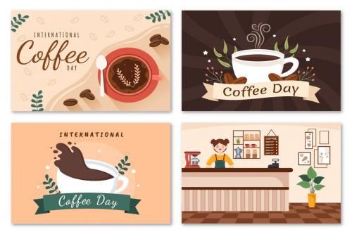 Deeezy - 20 International Coffee Day Illustration