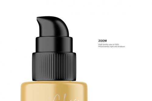 Deeezy - Plastic Pump Bottle With Editable Lid - Cosmetic Product Mockup