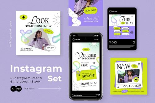 Purple Green Anti Design Instagram Booster