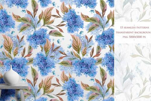 15 Watercolor Hydrangea Patterns