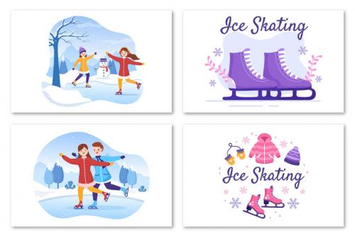 Deeezy - 12 Ice Skating Design Illustration