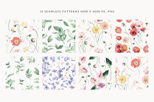 Bloom Watercolor Patterns