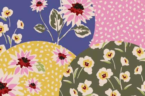 Retro Flowers. 12 seamless patterns