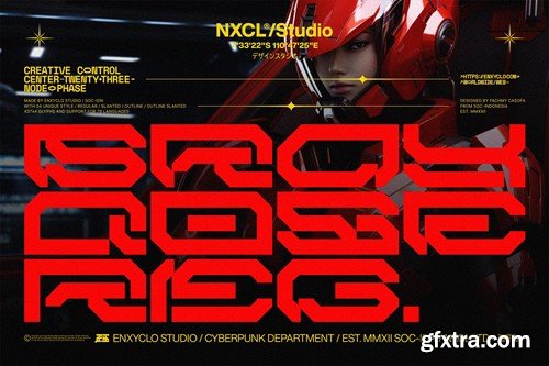 NCL Brayqose - Cyberpunk Futuristic Mecha Font MEVAWKS