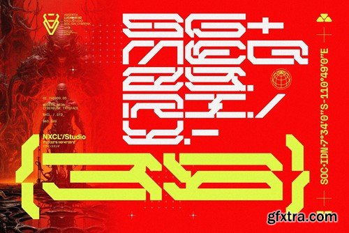 NCL Brayqose Expanded - Cyberpunk Futuristic Font LZDDMWL