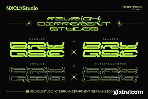 NCL Brayqose Expanded - Cyberpunk Futuristic Font LZDDMWL