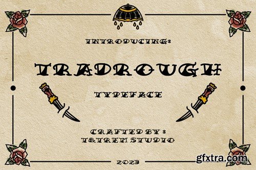 Tradrough - Traditional Tattoo Style Font DWX82GY