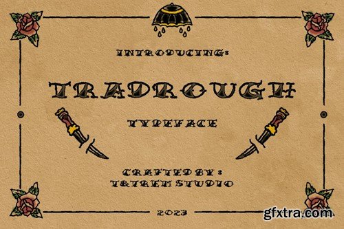 Tradrough - Traditional Tattoo Style Font DWX82GY