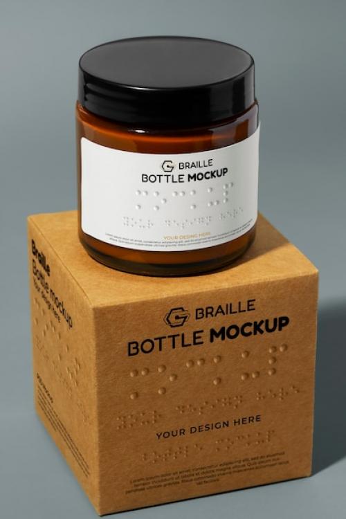 Inclusive Packaging Mockup With Braille Text