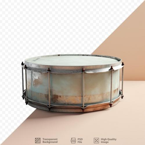 Antique Drum Alone Against Transparent Background