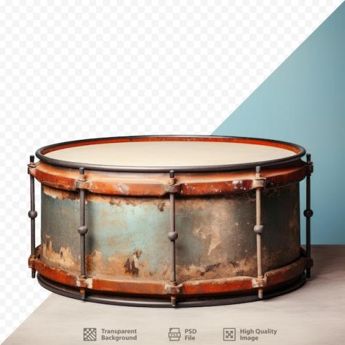 Antique Drum Alone Against Transparent Background