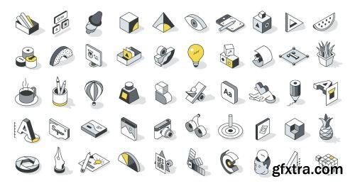 Isometric Icons Pack 4xAI