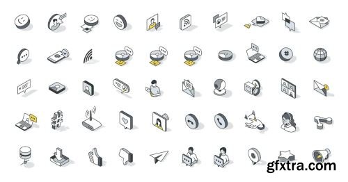 Isometric Icons Pack 4xAI