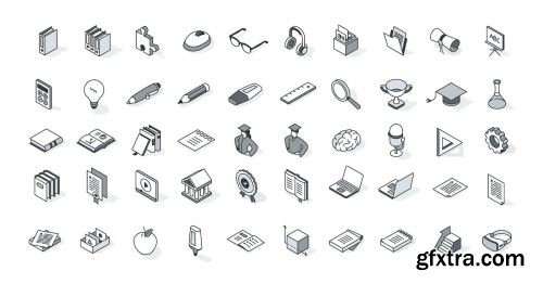 Isometric Icons Pack 4xAI