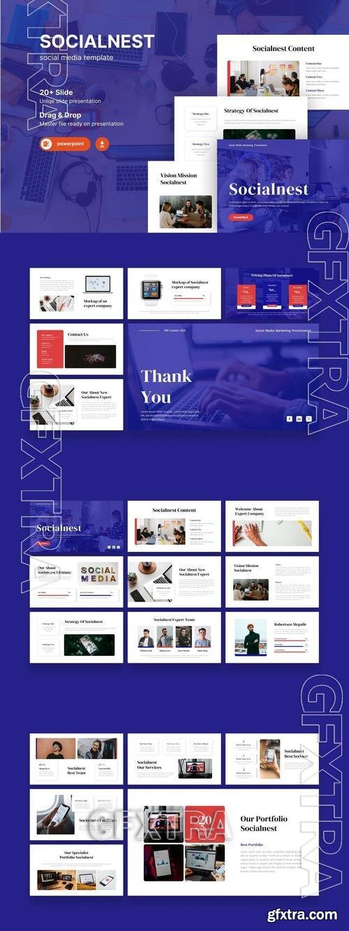 Socialnest - Social Media Powerpoint Template GBPRFYU