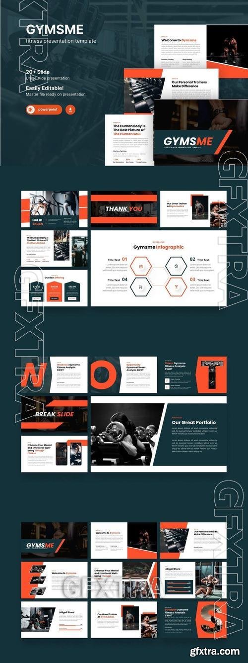 Gymsme - Gym & Fitness Powerpoint Template K9HK6TE