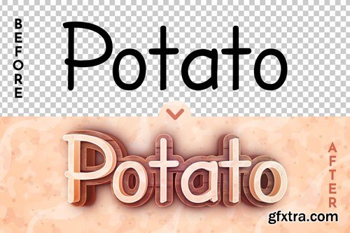 Potato - Editable Text Effect, Font Style UPA34Y8