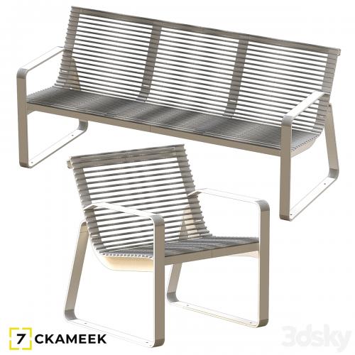 Bench and chair Belgorod metal