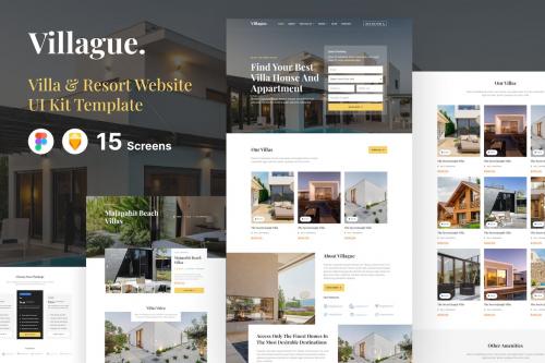 Private Villa Resort Rental Website UI Template