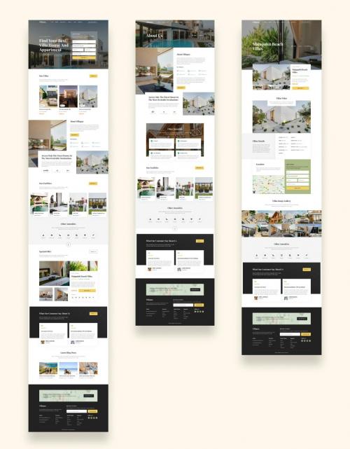 Private Villa Resort Rental Website UI Template