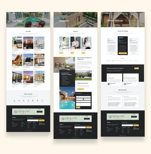 Private Villa Resort Rental Website UI Template