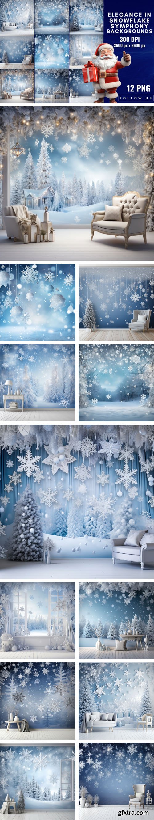 Elegance in Snowflake Symphony Backgrounds