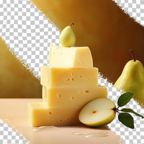 Cheese On Top Of Honey And Pear Transparent Background