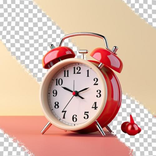 Christmas Themed Alarm Clock Isolated On A Transparent Background