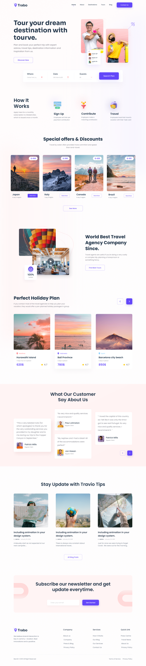 UIHut - Trabo Travel Landing Page - 12152