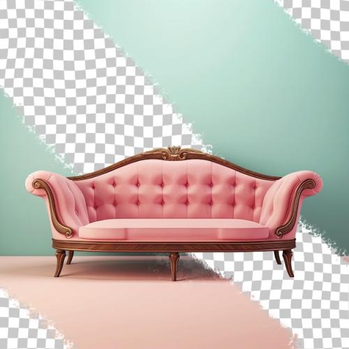 Classic Couch On A Transparent Background Facing Forward