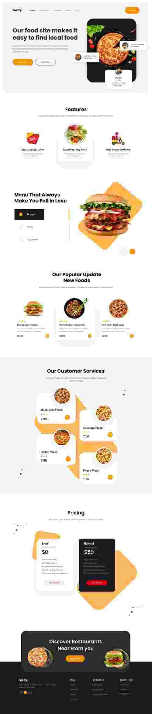 UIHut - Food Delivery Landing Page - 17245